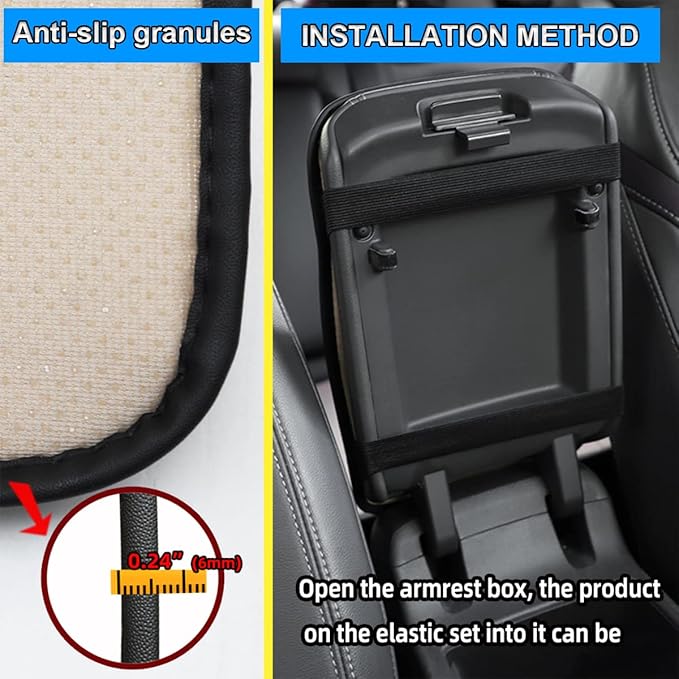 Bling Leather Car Center Console Cover, Car Center Console Protector With Glossy Crystal Rhinestone, Universal Waterproof Car Armrest Seat Box Cover For Most Car, Vehicles, SUVs, Trucks (Blue)
