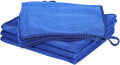 HARFINGTON 4 Pack Microfiber Cleaning Cloth, 14" x 14" Multi-Functional Cleaning Towels Reusable Absorbent Rags with Hook for Car Wash Kitchen Household Window Clean, Sapphire Blue