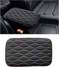 Car Center Console Pad, Waterproof Auto Armrest Seat Box Cover, PU Leather Arm Rest Protector Cushion Pad, Universal Vehicle Interior Protection Accessories for Car SUV (Black & Pink)