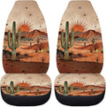 BIGCARJOB Desert Cactus Car Seat Cover Full Set Universal Car Interior Accessories Set Women Auto Interior Seat Protector Saddle Blanket