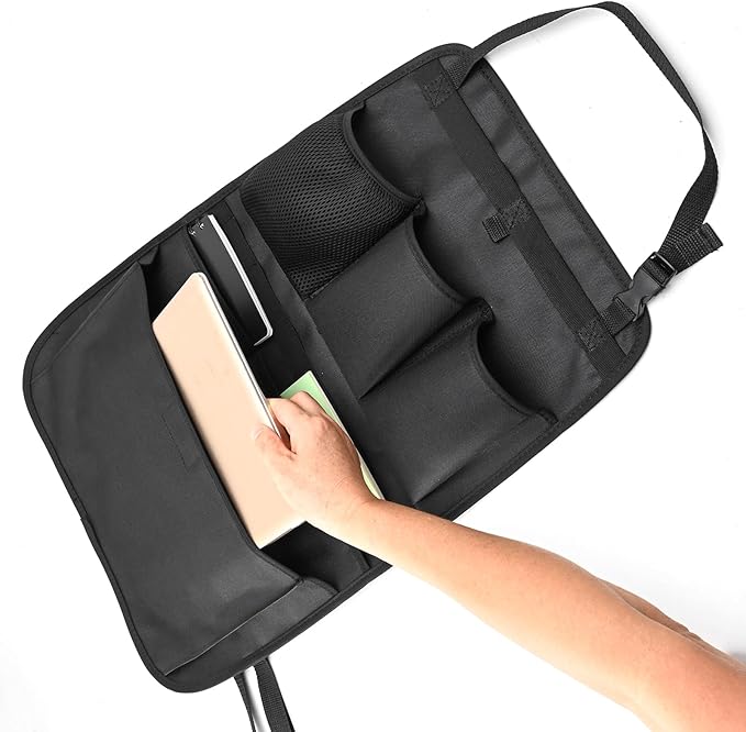 Car Seat Back Organizer,Back Seat Pocket,Car Seat Organizer with Multiple Pockets, Automotive Consoles & Organizers Universal Front Seat Organizer Travel Must-have (Black)