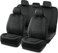 Road Comforts Car Seat Cover, Leather Car Seat Cover Full Set, Automotive Seat Covers, Airbag Compatible Universal Fit for Most Cars (Black)
