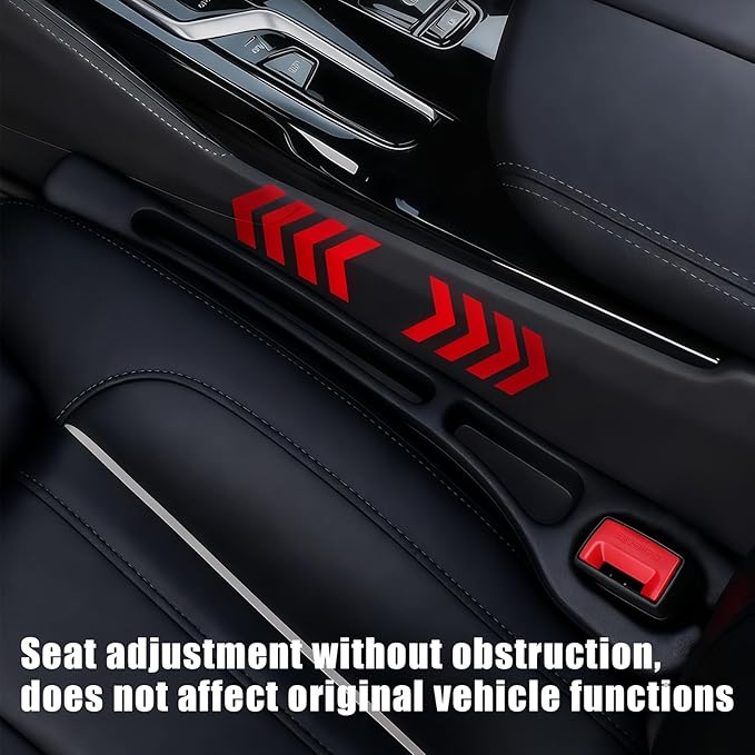 Car Seat Gap Filler Organizer 2 PCS Black Universal Seat Gap Plug Blocker Anti-Drop Console Catcher Phone Keys Storage for Car Truck SUV Auto Accessories Style3
