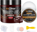Maroon Leather Recoloring Balm with 100ml Mink Oil,Leather Couch Scratch Remover,Leather Repair kit for Vinyl Furniture and Car Interior,Leather Dye Paint,Mink Oil for Leather