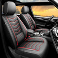 Fit Tucson Car Seat Covers Premium Leather for Hyundai Tucson 2010-2025 2026. Waterproof， Breathable, Scratch-Resistant & All-Weather Seat Cushion Protector (Full Set, Red Line Black)