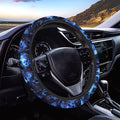 AFPANQZ Skull Blue Flame Automotive Steering Wheel Covers Universal Fit 14 to 15 inch Steering Wheel Covers with Cloth for Women Keep Warm Comfort Grip Sweat Absorption Neoprene