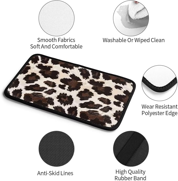 Brown Center Console Cover for SUV Sedan Classical Leopard Print Arm Rest Pad Middle Console Protector Vintage Armrest Seat Box Pads