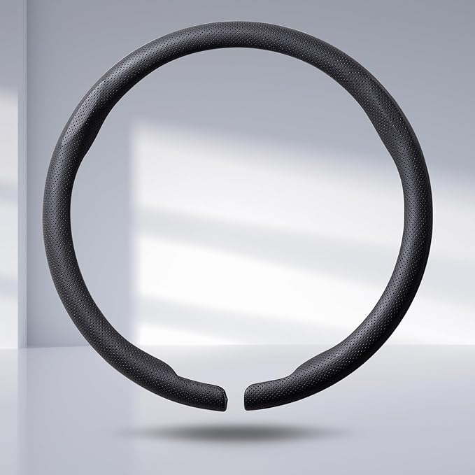 Steering Wheel Cover Thin Car Steering Wheel Accessories Universal Snap On Protector, Black
