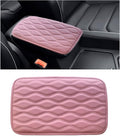 Car Center Console Pad, Waterproof Auto Armrest Seat Box Cover, PU Leather Arm Rest Protector Cushion Pad, Universal Vehicle Interior Protection Accessories for Car SUV (Pink)