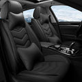Car Seat Covers Fit for Toyota rav4 2000-2026, Stylish Sport Seat Covers, Waterproof Wear-Resistant Premium Nappa Leather Car Seat Cover.(2 Pcs Front with Pillow/Pure Black)