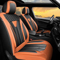 Fit Accord Car Seat Covers Premium Leather for Honda Accord 2012-2025 2026. Waterproof， Breathable, Scratch-Resistant & All-Weather Seat Cushion Protector（Full Set,Orange&Black