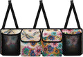 Dragonfly Car Trunk Organizer for Women Lady Boho Floral Blossoms Waterproof Hanging Car Storage Organizer Trunk Storage Bag
