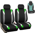 FH Group Automotive Seat Covers Airbag Compatible Front Seats Only Universal Fit Interior Accessories Cars Premium Modernistic Green Seat Covers Car Accessories for Vans Trucks SUV Car Accessories