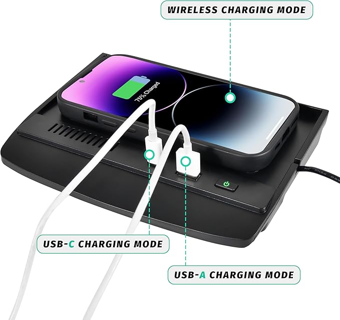 KEWISAUTO Wireless Charger for 2021-2024 Nissan Rogue S, SV, SL, Center Console Charging Panel Fast Phone Charger Pad for Nissan Rogue T33 S, SV, SL, Platinum 2021 2022 2023 2024 Accessories