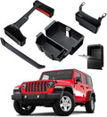 BANKKY 5PCS Center Console Organizer for 2024 2025 Jeep Wrangler JL JLU 4XE and Gladiator JT Accessories, Gear Shift Storage Tray, Hanging Storage Box, Armrest Hidden Box, Passenger Side Grab Bar Tray