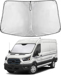 EcoNour Windshield Sunshade Compatible for Ford ETransit 2022-2024 2025 2026, Sun Visor for Front Windshield & Window Sun Shade Cover, UV Heat Blocker & Protector, Car Accessories