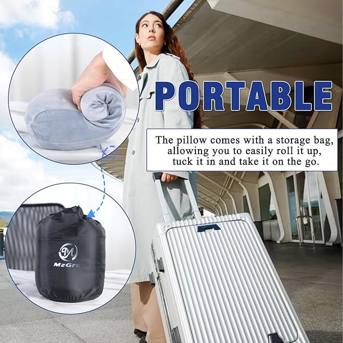 Back Lumbar Support Cushion for Office Chair - Soft Memory Foam Back Pillow for Back Pain - Bolster Cushion for Long Sitting, Driving, Travel, Bed - Versatile Pillow (Grey)