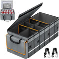 GDNasist Car Trunk Organizer and Storage with Removable Leakproof Cooler Bag, 6 Removable Dividers for Custom Space, Collapsible Trunk Storage with Non Slip Bottom, Foldable Cover for SUV, Jeep, MPVs