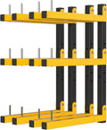 Lumber Rack Wall Mount Storage Racks Folding Wood Organizer Heavy Duty Shelf Brackets With 6-Level 720 Lbs Capacity Yellow Metal Utility Racks Garage Wall Shelving for Indoor and Outdoor Use (4 Pack)