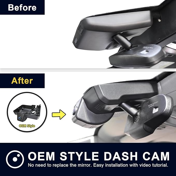Mangoal Front 4K & Rear 1080P Dash Cam fit for GMC Sierra 1500 2014-2018 2500 HD/3500 HD 2015-2019(Model D), with A Cover, if Not, You Can Buy Model E (with Auto-Dimming Rearview Mirror Plug)