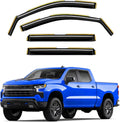 in-Channel Window Rain Guards Fit for Truck Chevy Silverado/GMC Sierra 1500 2019-2025 Crew Cab Extra Durable Window Deflectors Vent Visors Shades Exterior Car Accessories Visors Rain Guards