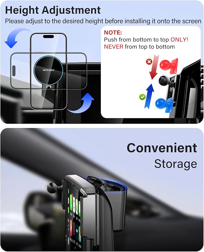 SKYLOTEC Phone Holder for Honda Civic 2022-2026 Accessories 7/9-Inch Screen Fixed Clip, Car Magnetic Phone Mount Compatible with MagSafe, Strong Magnets Fast Wireless Charger Cell Phone Base