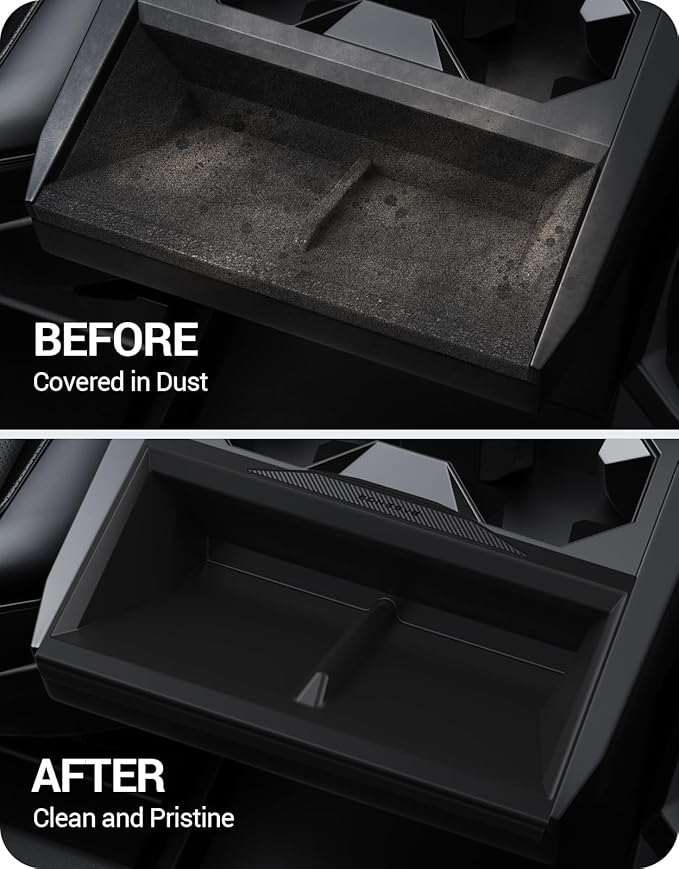 BASENOR 2026 Tesla Cybertruck Wireless Charging Pad Mat [Proprietary Design] Anti-Slip Silicone Center Console Organizer Cover, Waterproof & Dustproof for 2024-2026 Tesla Cybertruck Accessories