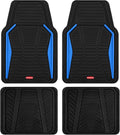 Rubbermaid Car Mat Full Set All-Weather Heavy-Duty 4 Pieces– Trim-to-Fit Universal Car Mats Full Set – Waterproof Rubber Floor Liners for Most Trucks, SUVs, Vans, and Sedans-Blue