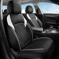 Coverado Car Seat Cover, Car Seat Covers Front Seats, Waterproof Car Seat Covers, Car Seat Cushion, Front Seat Covers Faux Leather Driver Car Seat Protector Fit for Most Cars Trucks SUV, Black&White