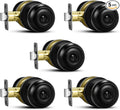 Plustool 5 Pack Matte Black Door Knobs, Privacy Door Knob with Lock, Interior Doorknobs with Round Ball, Keyless Door Lockset for Bedrooms Bathrooms
