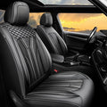 Fit CRV Car Seat Covers Premium Leather for Honda CRV 2015-2025 2026. Waterproof， Breathable, Scratch-Resistant & All-Weather Seat Cushion Protector (Full Set,All Black)
