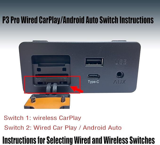 Mazda Wireless Apple CarPlay Retrofit Kit | OEM TK78669U0C USB Hub Upgrade for Wired Android Auto & Type-C Fast Charge | Compatible with CX-5, CX-9, Mazda3, Mazda6, CX-3, MX-5 (2014-2019) (P3 PRO)