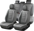 Coverado Seat Covers Full Set, Seat Covers for Cars, Gray Car Seat Cover, Waterproof Car Seat Protector, Nappa Car Seat Cushion, 5 Pieces Car Seat Covers Front Seats and Back Fit for Most Cars