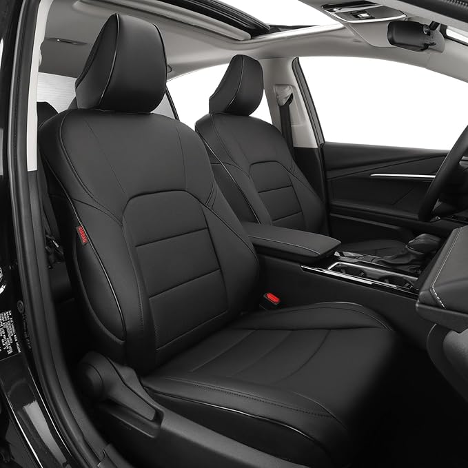 EKR Camry Seat Covers for Toyota Camry SE,LE 2025 2026 Waterproof Leather Car Seat Cover Full Set for Trucks SUV-Faux Leather (Black)