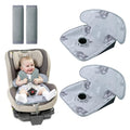Car Seat Potty Training Protector Set, 2 Pack Waterproof Piddle Pad for Baby Toddlers, Leak-Proof Car Seat Liner with Non-Slip 2 Strap Covers, Machine Washable - Gray