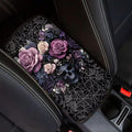 Skull Rose Print Armrest Cushion Cover for Car Dirt-Resistant & Scratch Proof Auto Armrest Seat Box Cover Protector Universal Fit Auto Interior Decor