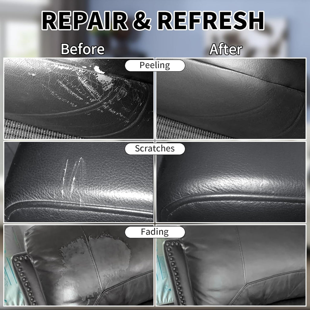 Black Leather Recoloring Balm with 100ml Mink Oil,Leather Couch Scratch Remover,Leather Repair kit for Vinyl Furniture and Car Interior,Leather Dye Paint,Mink Oil for Leather