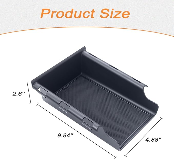 Front Under Seat Storage Organizer Tray Compatible with Jeep Wrangler JL/JLU 2018-2022 2023 2024 2025 2026 and Jeep Gladiator JT Truck 2020-2023 2024 2025 2026 Hidden Accessories （Patented Design）