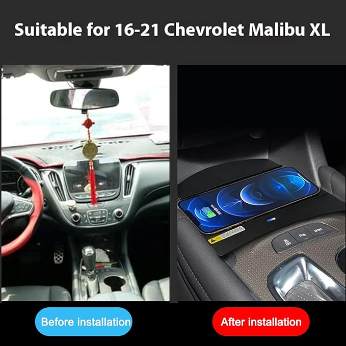for Chevrolet Malibu XL 2016-2021 Car Center Console Phone Charger Fast Wireless Charger Charging Plate Charging Holder
