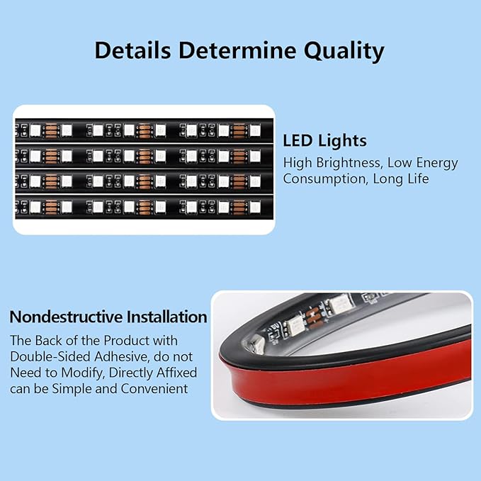 LED Lights for Car,Ambient Lights for Car,Car Footwell Lights,Car Ambient Light,16 Million Colors Music Sync,DIY Mode Multicolor LED Interior Lights for Cars,Trucks,SUVs,12V Power