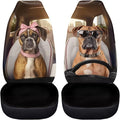 Boxer Dog Car Seat Cover Front Seats Only,Soft Bucket Seat Covers Decorative Saddle Blanket Cushion Cover Universal Fits Most Vehicles,Trucks,SUVs,Vans