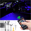 Car Ambient Lighting 64 Colors Multicoloured Music Optic Fiber RF Remote Controller Control Car DIY Decorative Atmosphere Lighting Kit DC 12V 1W 6m
