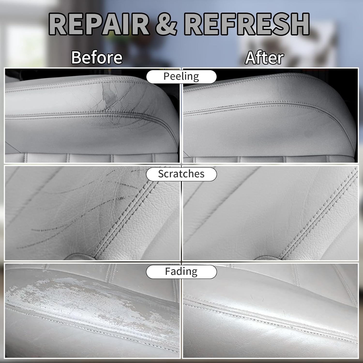 Gray Leather Recoloring Balm with 100ml Mink Oil,Leather Couch Scratch Remover,Leather Repair kit for Vinyl Furniture and Car Interior,Leather Dye Paint,Mink Oil for Leather