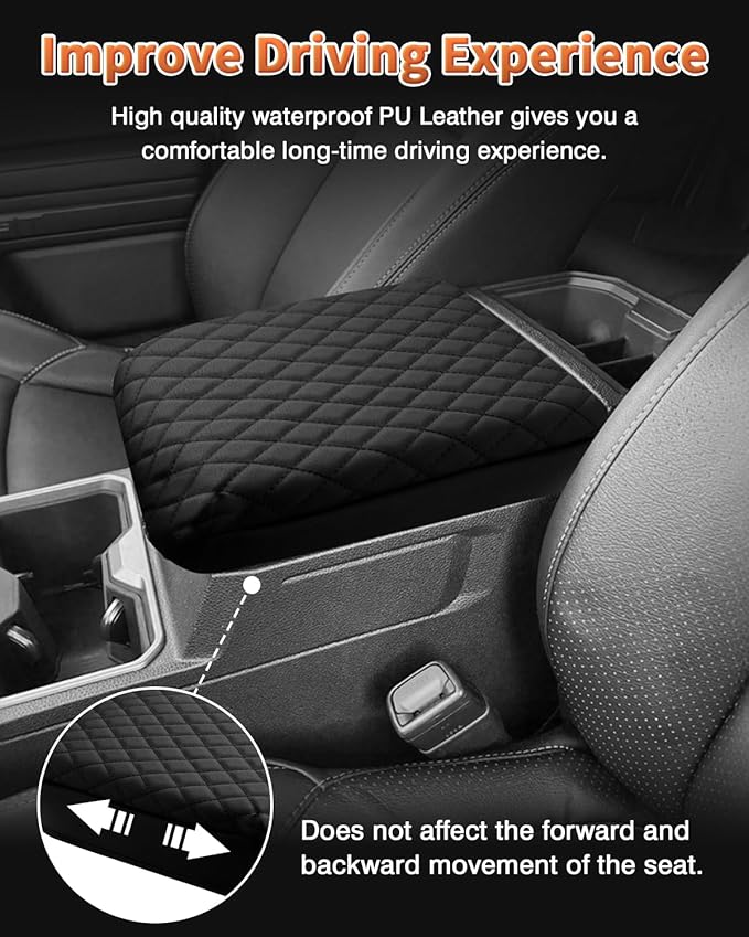 Shademax Custom for 2024 2025 Toyota Tacoma Center Console Cover Armrest Cover for Tacoma Accessories 2026 Armrest Cushion Pad Leather Middle Console Lids Cover Seat Box Protector Anti-Scratch