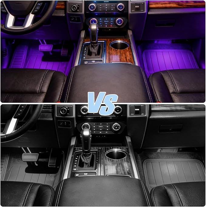 LED Lights for Car,Ambient Lights for Car,Car Footwell Lights,Car Ambient Light,16 Million Colors Music Sync,DIY Mode Multicolor LED Interior Lights for Cars,Trucks,SUVs,12V Power