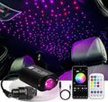 Small Size Car Twinkle Fiber Optic Starlight Headliner Kit, Sound-Activated APP& Remote Control Starlight Engine for Car Home, 300pcs 9.8ft