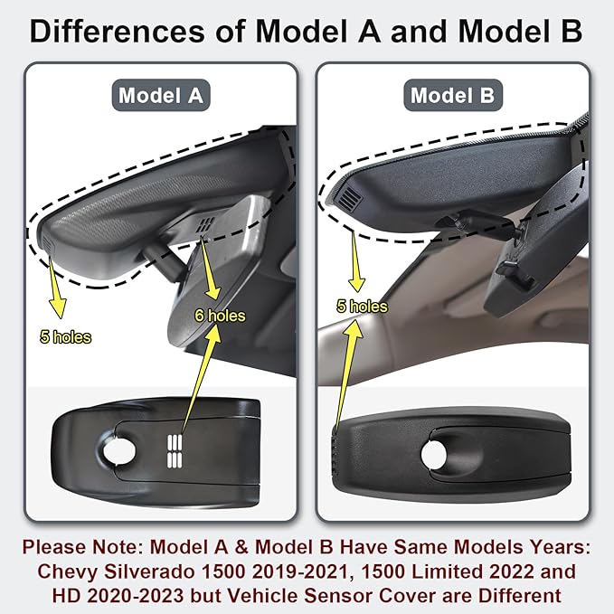 Mangoal STARVIS 2 Front 4K HDR Dash Cam IMX678, Fit for Chevy Silverado 1500 2019-2021, 1500 Limited 2022 and HD 2020-2023 (Model A), 5GHz WiFi, GPS, 64GB