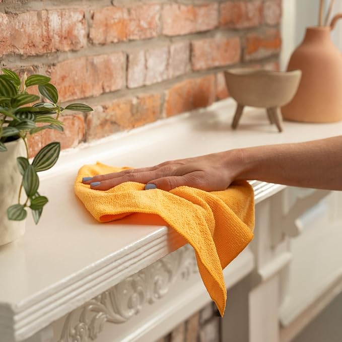 S&T INC. Microfiber Cleaning Cloth, Bulk Microfiber Towel for Home, Reusable and Lint Free Cloth Towels for Car, Assorted Colors, 11.5 Inch x 11.5 Inch, 12 Pack