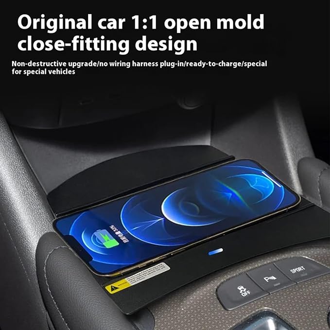 for Chevrolet Malibu XL 2016-2021 Car Center Console Phone Charger Fast Wireless Charger Charging Plate Charging Holder