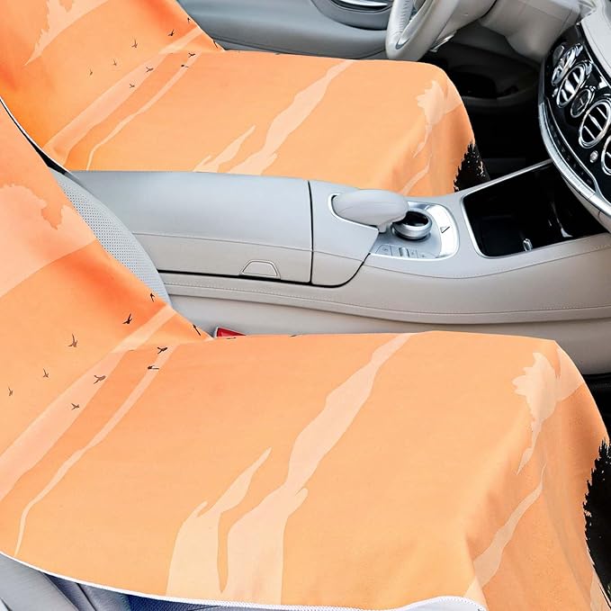 1 Pack Car Seat Towel Covers with Storage Bag 63 x 32 Inch Athletic Running Towel Seat Sweat Washable Non Slip Cover Gift for Car Outdoor Sport Activities (Mount Desert Island)